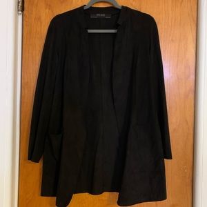 ZARA Basic Black Suede Light Jacket in Med…